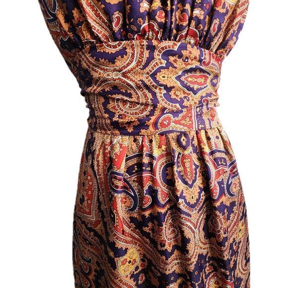 The Limited Boho Maxi Dress Hippie Paisley Festival 70s Flowy Tiered Floral Sz 0 - Picture 4 of 13